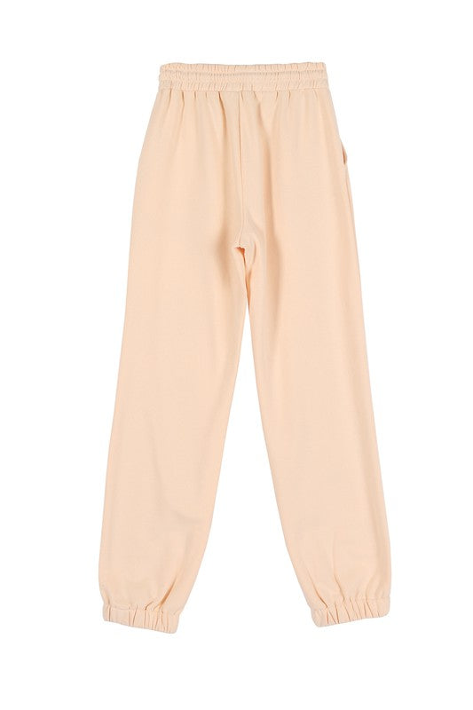 Cream sweat jogger pant-Charmful Clothing Boutique