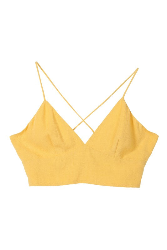 SL yellow crop tank top-Charmful Clothing Boutique