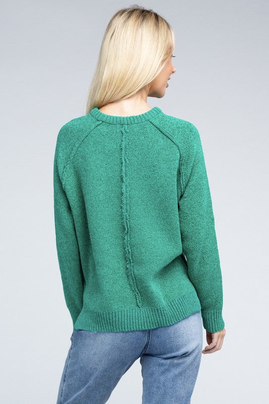 Raglan Chenille Sweater-Charmful Clothing Boutique