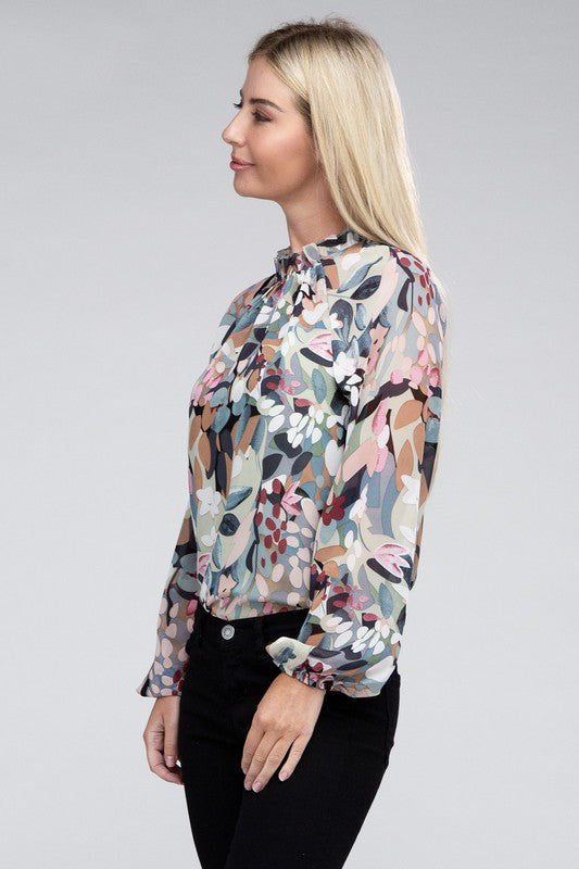 Chiffon Floral Blouse-Charmful Clothing Boutique