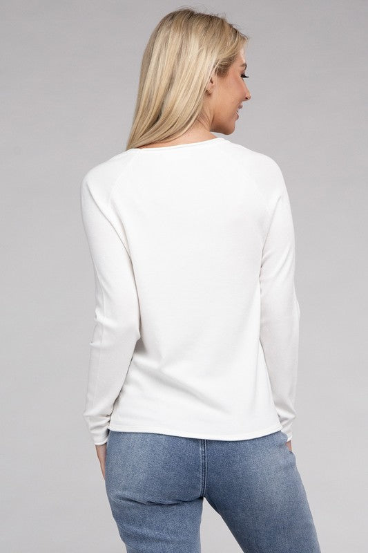 Viscose Round Neck Basic Sweater-Charmful Clothing Boutique