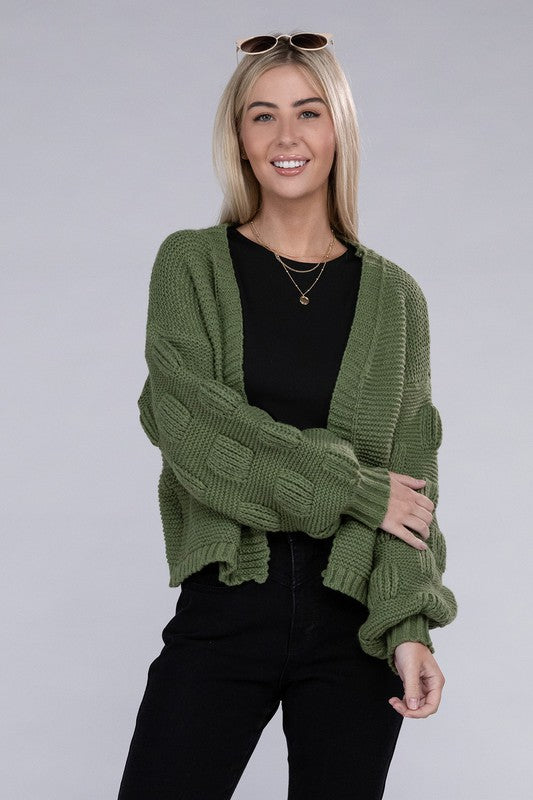 Open Front Drop Shoulder Cardigan-Charmful Clothing Boutique