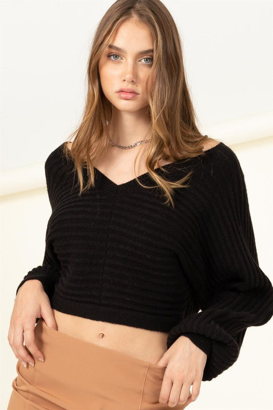 Simply Stunning Tie-Back Cropped Sweater Top-Charmful Clothing Boutique