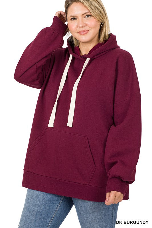 PLUS OVERSIZED HOODIE LONGLINE SWEATSHIRT-Charmful Clothing Boutique