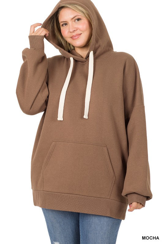 PLUS OVERSIZED HOODIE LONGLINE SWEATSHIRT-Charmful Clothing Boutique