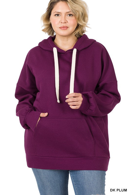 PLUS OVERSIZED HOODIE LONGLINE SWEATSHIRT-Charmful Clothing Boutique