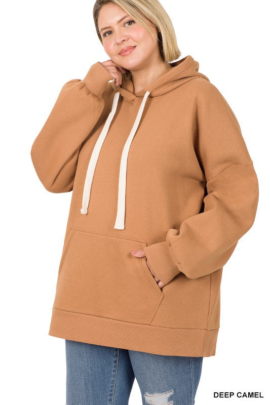 PLUS OVERSIZED HOODIE LONGLINE SWEATSHIRT-Charmful Clothing Boutique