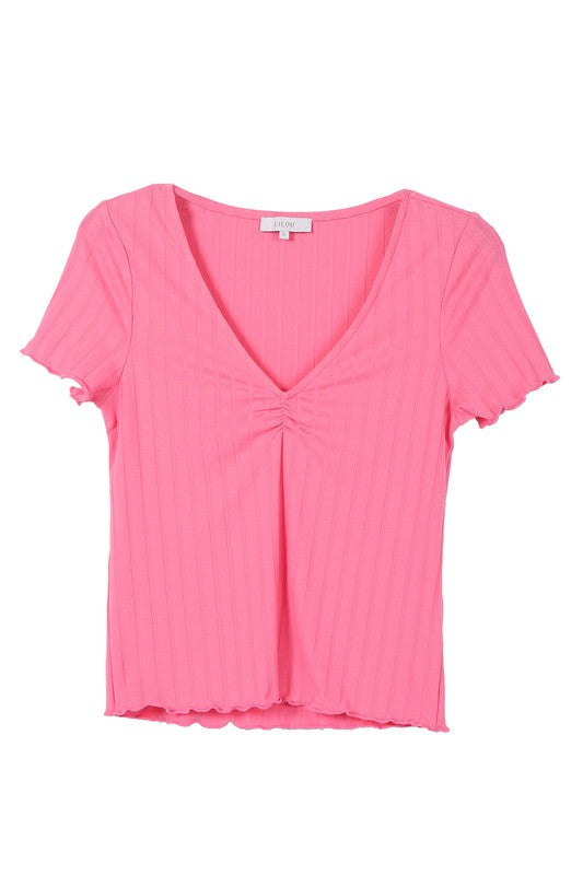 SS V neck top-Charmful Clothing Boutique